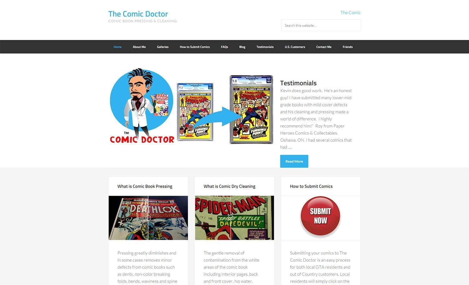 Website Design and SEO Project - Comic Doctor