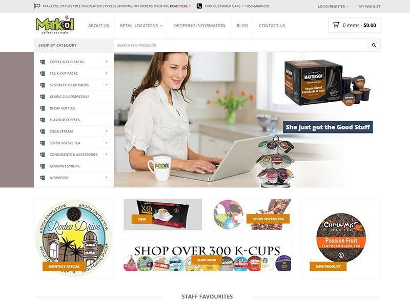 Website Design E-Store SEO - Makcol K-Cups Project
